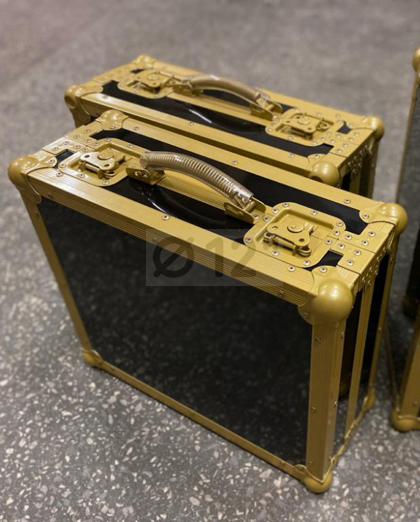 Комплект кейсов для виниловых проигрывателей 12inch Turntable Case Standart Gold
